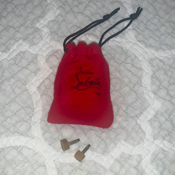 Christian Louboutin Nude extra heel tips  with pouch. - Picture 1 of 6